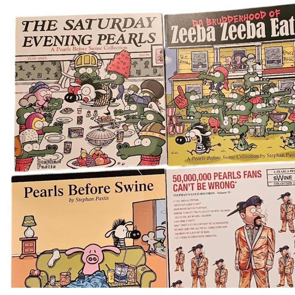 Pearls Before Swine 4 Comic Book Lot Stephan Pastis Collections Zeeba Zeeba Eata